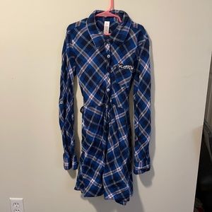 Justice Plaid Button Down Dress